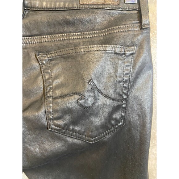 AG Pants Womens Size 25 R Leatherette Super Black The Legging Ankle Super Skinny - Picture 7 of 12